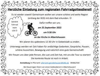 Einladung Fahrradgottesdienst